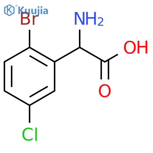 2-amino-2-(2-bromo-5-chlorophenyl)acetic acid structure
