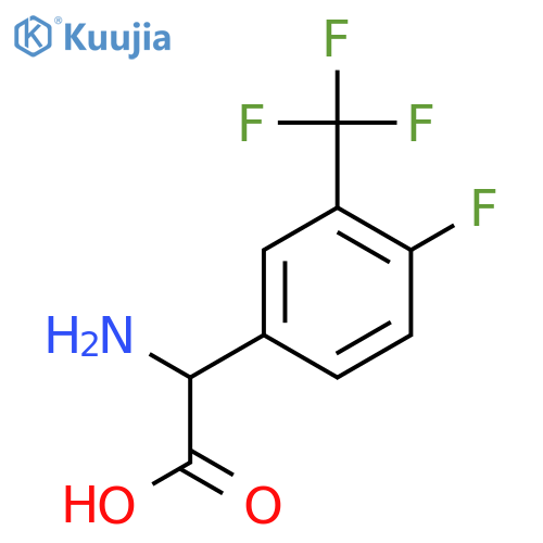 2-amino-2-4-fluoro-3-(trifluoromethyl)phenylacetic acid structure