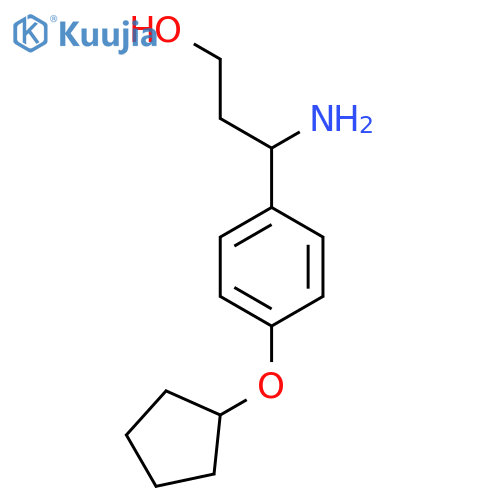 3-Amino-3-(4-cyclopentyloxyphenyl)propan-1-OL structure