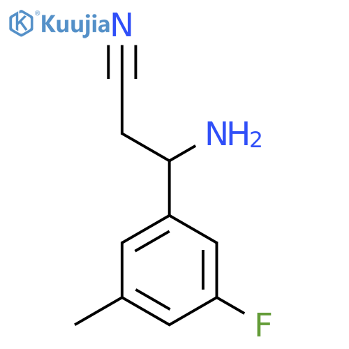 3-AMINO-3-(3-FLUORO-5-METHYLPHENYL)PROPANENITRILE structure