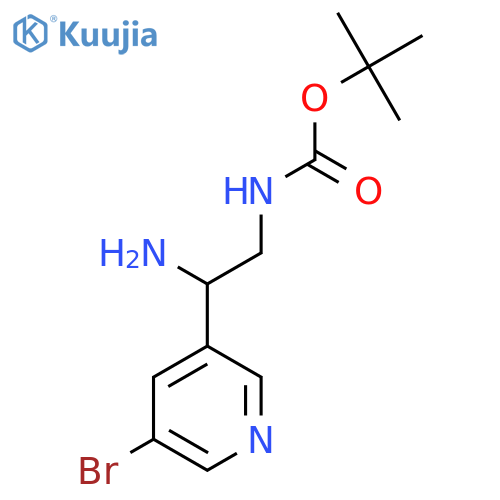 tert-butyl N-2-amino-2-(5-bromopyridin-3-yl)ethylcarbamate structure