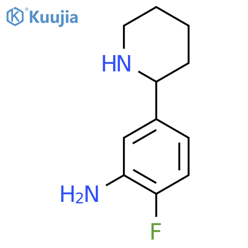 2-Fluoro-5-(2-piperidyl)phenylamine structure