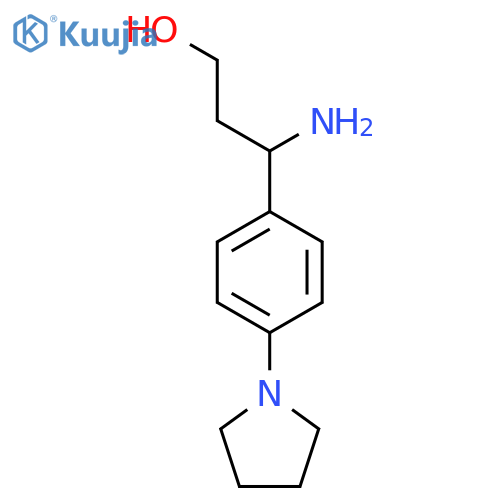 3-amino-3-4-(pyrrolidin-1-yl)phenylpropan-1-ol structure