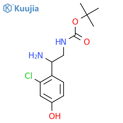 tert-butyl N-2-amino-2-(2-chloro-4-hydroxyphenyl)ethylcarbamate structure