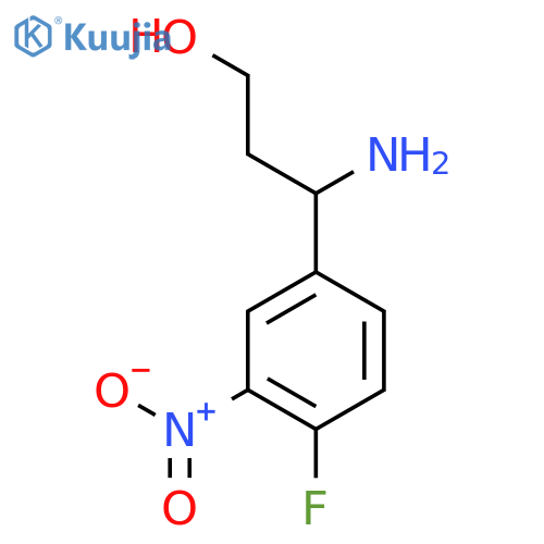 3-amino-3-(4-fluoro-3-nitrophenyl)propan-1-ol structure