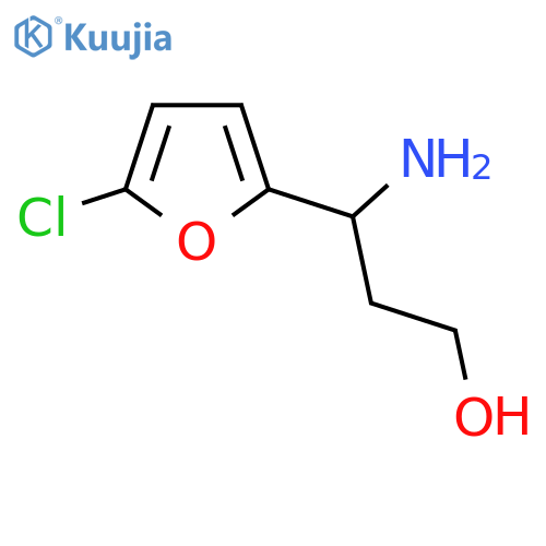 3-amino-3-(5-chlorofuran-2-yl)propan-1-ol structure