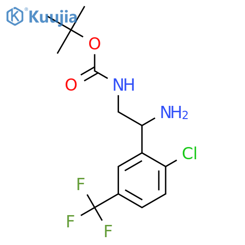 tert-butyl N-{2-amino-2-2-chloro-5-(trifluoromethyl)phenylethyl}carbamate structure