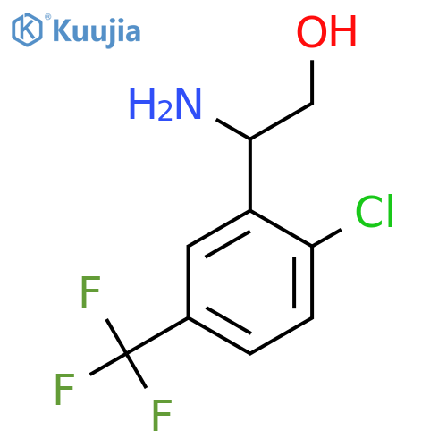 2-amino-2-2-chloro-5-(trifluoromethyl)phenylethan-1-ol structure