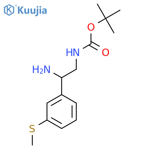 tert-butyl N-{2-amino-2-3-(methylsulfanyl)phenylethyl}carbamate structure