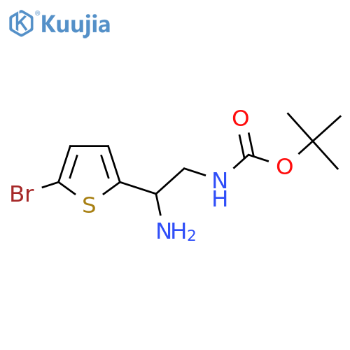 tert-butyl N-2-amino-2-(5-bromothiophen-2-yl)ethylcarbamate structure