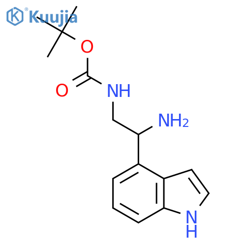 tert-butyl N-2-amino-2-(1H-indol-4-yl)ethylcarbamate structure