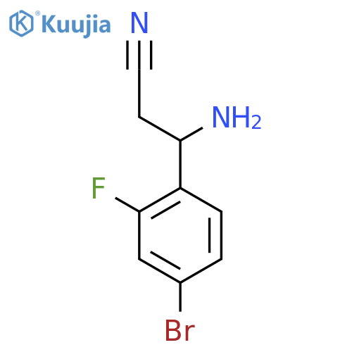 3-AMINO-3-(4-BROMO-2-FLUOROPHENYL)PROPANENITRILE structure