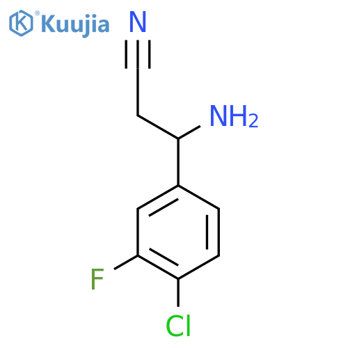 3-AMINO-3-(4-CHLORO-3-FLUOROPHENYL)PROPANENITRILE structure