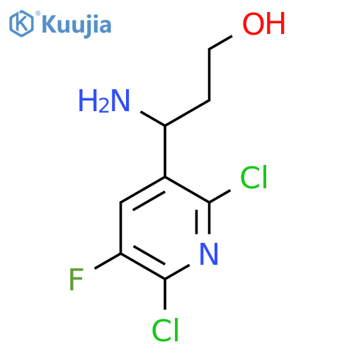 3-amino-3-(2,6-dichloro-5-fluoropyridin-3-yl)propan-1-ol structure