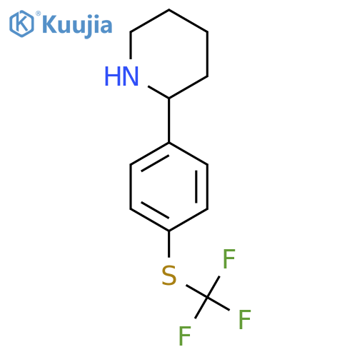 2-{4-(trifluoromethyl)sulfanylphenyl}piperidine structure