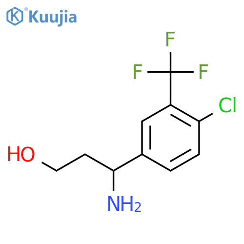 3-amino-3-4-chloro-3-(trifluoromethyl)phenylpropan-1-ol structure