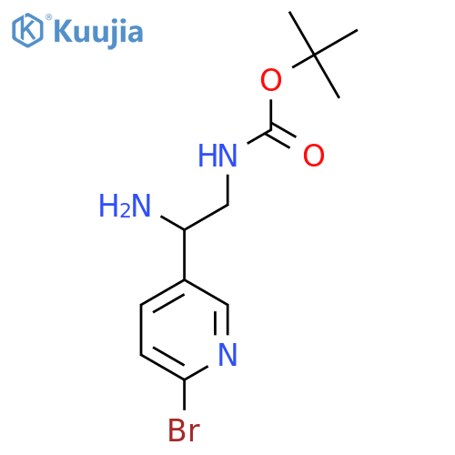 tert-butyl N-2-amino-2-(6-bromopyridin-3-yl)ethylcarbamate structure