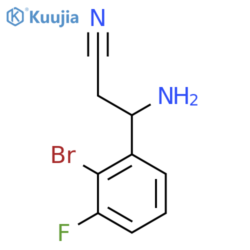 3-AMINO-3-(2-BROMO-3-FLUOROPHENYL)PROPANENITRILE structure