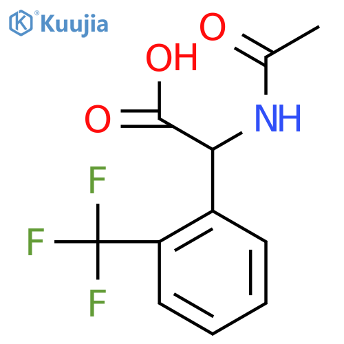 2-acetamido-2-2-(trifluoromethyl)phenylacetic acid structure