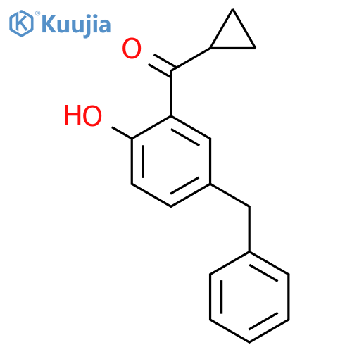 4-benzyl-2-cyclopropanecarbonylphenol structure