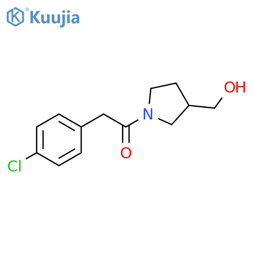 2-(4-chlorophenyl)-1-[3-(hydroxymethyl)pyrrolidin-1-yl]ethan-1-one structure
