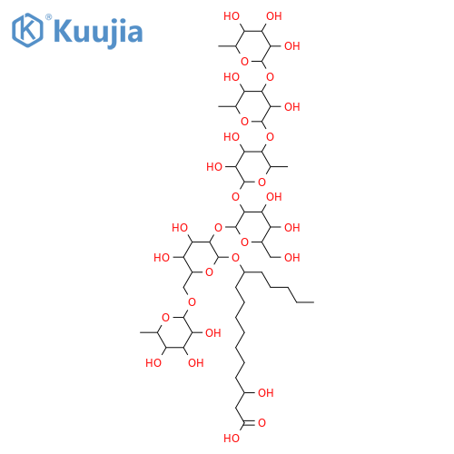 3,11-Dihydroxyhexadecanoic acid; (3S,11S)-form, 11-O-[α-L-Rhamnopyranosyl-(1→3)-β-D-quinovopyranosyl-(1→4)-α-L-rhamnopyranosyl-(1→2)-β-D-glucopyranosyl-(1→2)-[α-L-rhamnopyranosyl-(1→6)]-β-D-glucopyranoside] structure