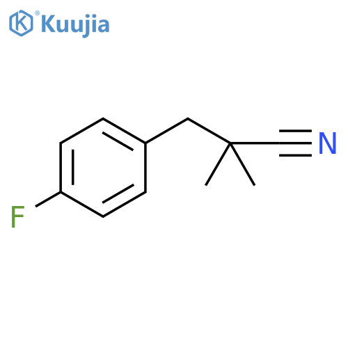 3-(4-fluorophenyl)-2,2-dimethylpropanenitrile structure