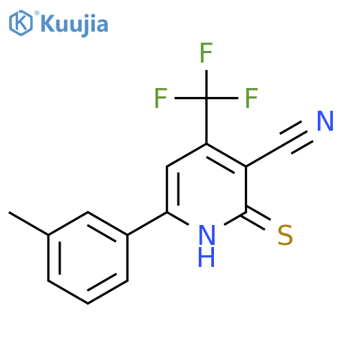 6-(3-Methylphenyl)-2-sulfanyl-4-(trifluoromethyl)pyridine-3-carbonitrile structure