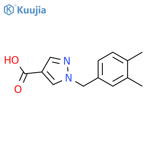 1-[(3,4-dimethylphenyl)methyl]-1H-pyrazole-4-carboxylic acid structure
