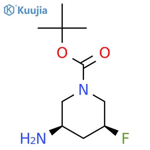 tert-butyl (3R,5S)-3-amino-5-fluoropiperidine-1-carboxylate structure