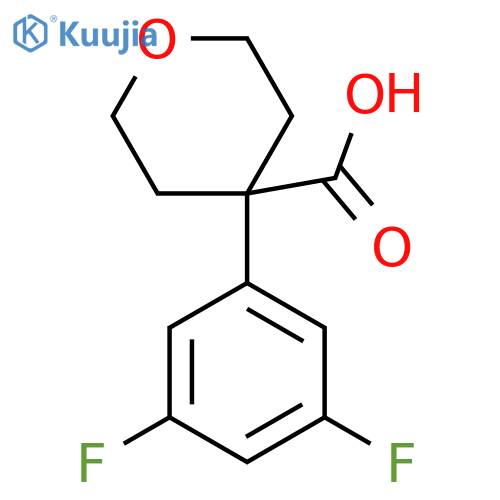 4-(3,5-difluorophenyl)oxane-4-carboxylic acid structure
