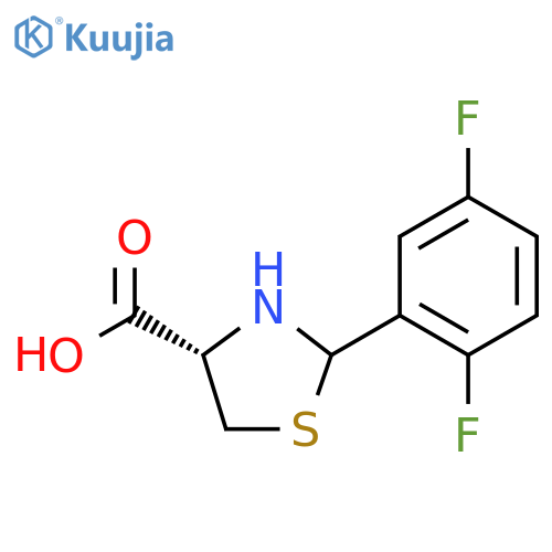 (4S)-2-(2,5-difluorophenyl)-1,3-thiazolidine-4-carboxylic acid structure