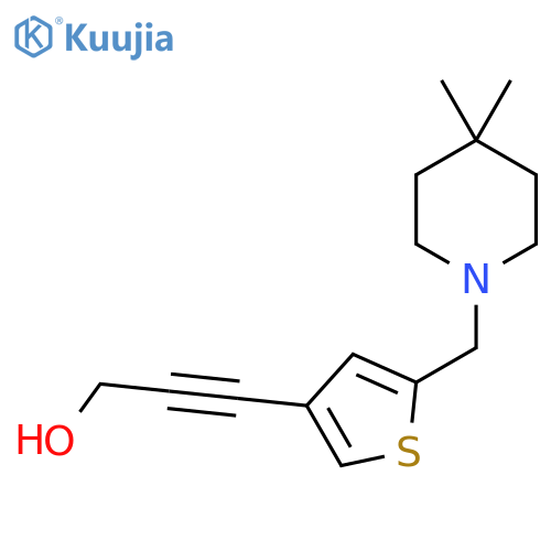 3-{5-(4,4-dimethylpiperidin-1-yl)methylthiophen-3-yl}prop-2-yn-1-ol structure