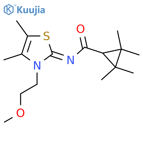 N-(3-(2-Methoxyethyl)-4,5-dimethylthiazol-2(3H)-ylidene)-2,2,3,3-tetramethylcyclopropanecarboxamide structure