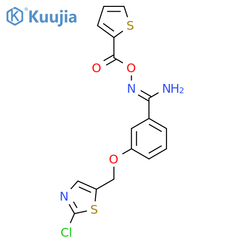 (Z)-[amino({3-[(2-chloro-1,3-thiazol-5-yl)methoxy]phenyl})methylidene]amino thiophene-2-carboxylate structure