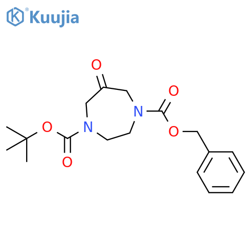 1-benzyl 4-tert-butyl 6-oxo-1,4-diazepane-1,4-dicarboxylate structure