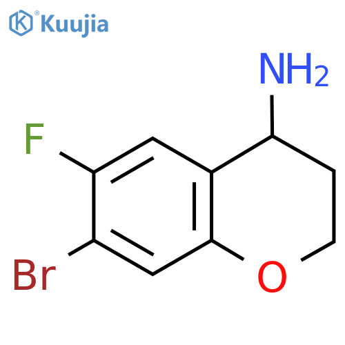 7-BROMO-6-FLUORO-3,4-DIHYDRO-2H-1-BENZOPYRAN-4-AMINE structure