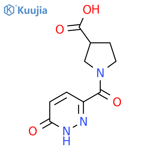 1-(6-Oxo-1,6-dihydropyridazine-3-carbonyl)pyrrolidine-3-carboxylic acid structure