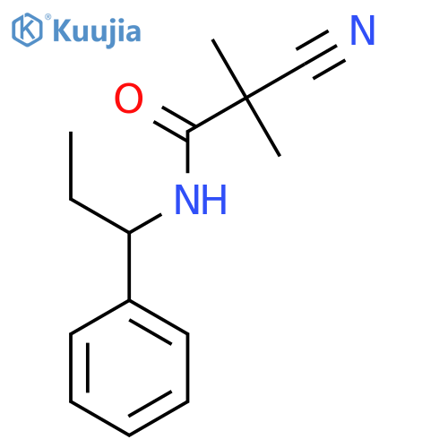 2-cyano-2,2-dimethyl-N-(1-phenylpropyl)acetamide structure