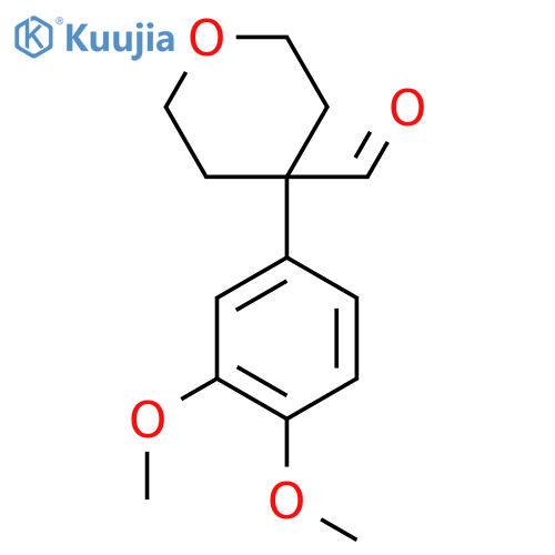 4-(3,4-Dimethoxyphenyl)tetrahydro-2H-pyran-4-carbaldehyde structure