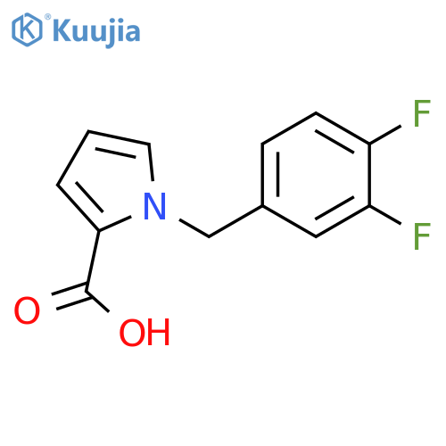 1-[(3,4-difluorophenyl)methyl]-1H-pyrrole-2-carboxylic acid structure