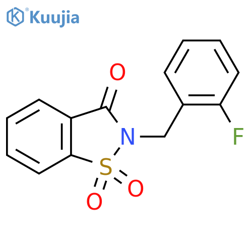 2-(2-fluorophenyl)methyl-2,3-dihydro-1lambda6,2-benzothiazole-1,1,3-trione structure