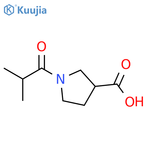 1-(2-methylpropanoyl)pyrrolidine-3-carboxylic acid structure