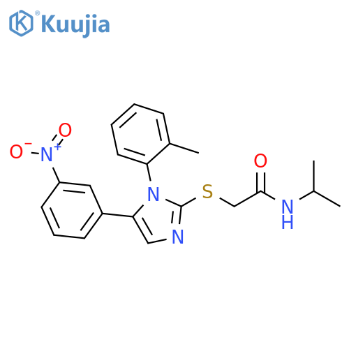 2-{[1-(2-methylphenyl)-5-(3-nitrophenyl)-1H-imidazol-2-yl]sulfanyl}-N-(propan-2-yl)acetamide structure