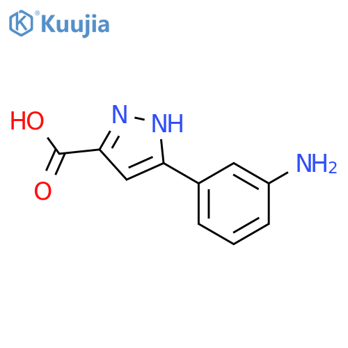 5-(3-Aminophenyl)-1H-pyrazole-3-carboxylic acid structure