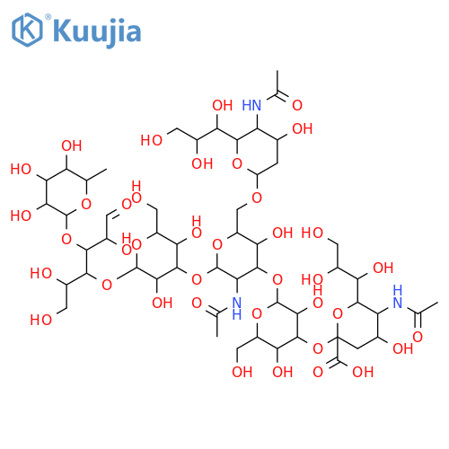 D-Glucose, O-(N-acetyl-a-neuraminosyl)-(2&reg;6)-O-[O-(N-acetyl-a-neuraminosyl)-(2&reg;3)-b-D-galactopyranosyl-(1&reg;3)]-O-2-(acetylamino)-2-deoxy-b-D-glucopyranosyl-(1&reg;3)-O-b-D-galactopyranosyl-(1&reg;4)-O-[6-deoxy-a-L-galactopyranosyl-(1&reg;3)]- structure