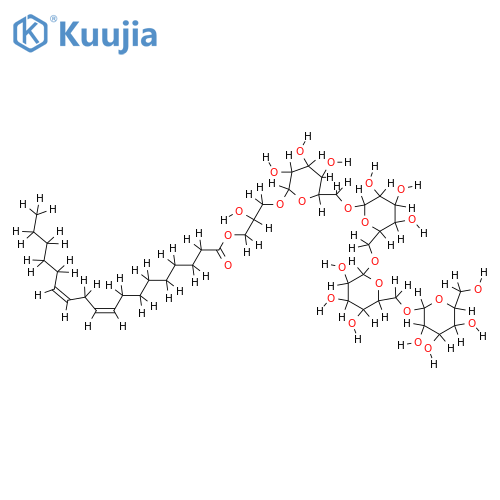 1-O-(9Z,12Z-octadecadienoyl)-3-O-[beta-D-galactopyranosyl-(1->6)-O-beta-D-galactopyranosyl-(1->6)-O-beta-D-galactopyranosyl-(1->6)-O-beta-D-galactopyranosyl] glycerol structure