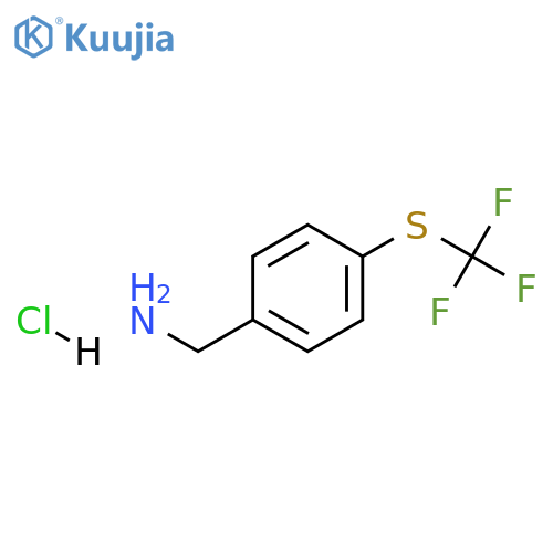 {4-(trifluoromethyl)sulfanylphenyl}methanamine hydrochloride structure