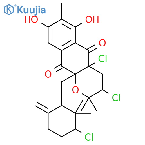 2H-Naphtho[2,3-b]pyran-5,10-dione,3,4a-dichloro-10a-[(3-chloro-2,2-dimethyl-6-methylenecyclohexyl)methyl]-3,4,4a,10a-tetrahydro-6,8-dihydroxy-2,2,7-trimethyl-(9CI) structure