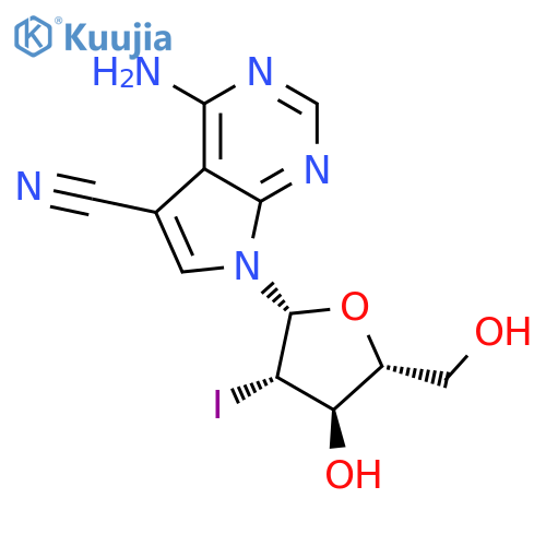7H-Pyrrolo[2,3-d]pyrimidine-5-carbonitrile,4-amino-7-(2-deoxy-2-iodo-b-D-arabinofuranosyl)- structure